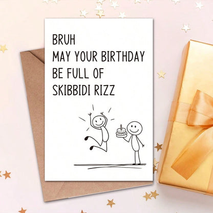 Z Generation Slang Birthday Card, Playful 13th, 14th, 15th, 16th, 17th, 18th Birthday Card Gift For Teenagers, Suitable For Friends, Sons, Daughters, Nephews, Nieces