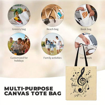 ZCAYNGER Tomato Print Canvas Tote Bag- Reusable Shopping Bag With Durable Handles, High-Quality And Stylish Design For Farmers' Markets, Beach, And Everyday Use- Beige With Vibrant Tomato & Green Le